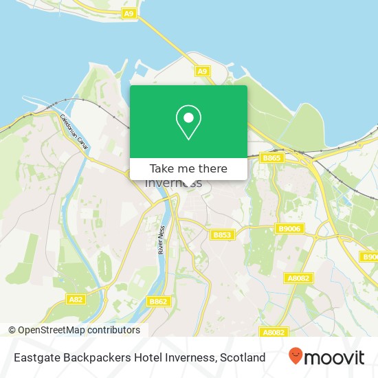 Eastgate Backpackers Hotel Inverness map