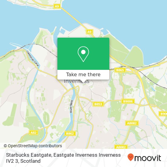 Starbucks Eastgate, Eastgate Inverness Inverness IV2 3 map
