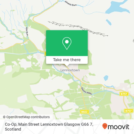 Co-Op, Main Street Lennoxtown Glasgow G66 7 map