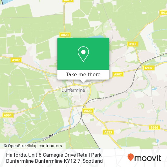 Halfords, Unit 6 Carnegie Drive Retail Park Dunfermline Dunfermline KY12 7 map