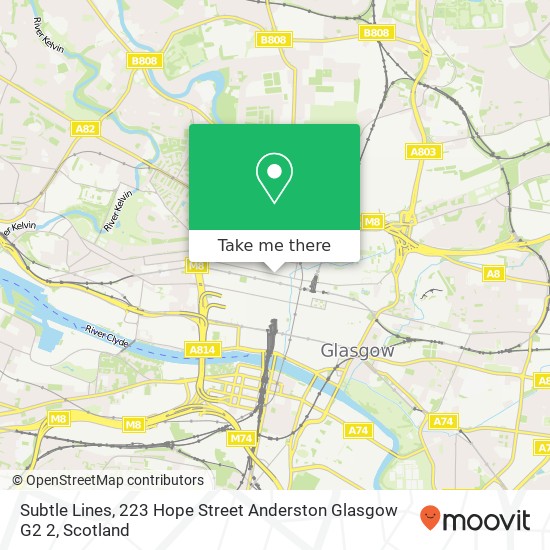 Subtle Lines, 223 Hope Street Anderston Glasgow G2 2 map