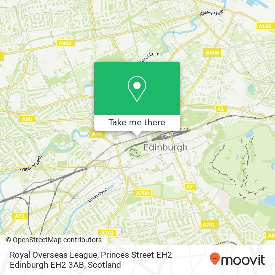 Royal Overseas League, Princes Street EH2 Edinburgh EH2 3AB map
