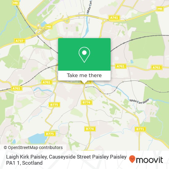 Laigh Kirk Paisley, Causeyside Street Paisley Paisley PA1 1 map