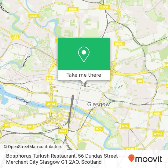 Bosphorus Turkish Restaurant, 56 Dundas Street Merchant City Glasgow G1 2AQ map