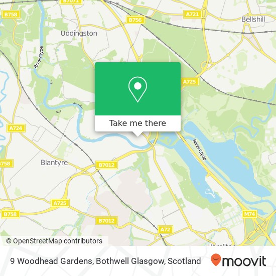 9 Woodhead Gardens, Bothwell Glasgow map