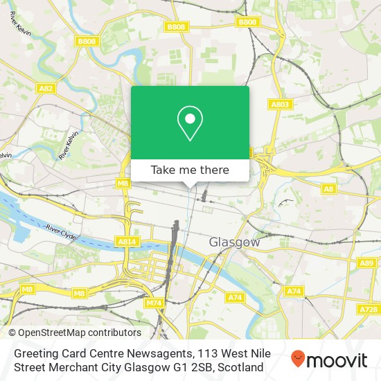 Greeting Card Centre Newsagents, 113 West Nile Street Merchant City Glasgow G1 2SB map