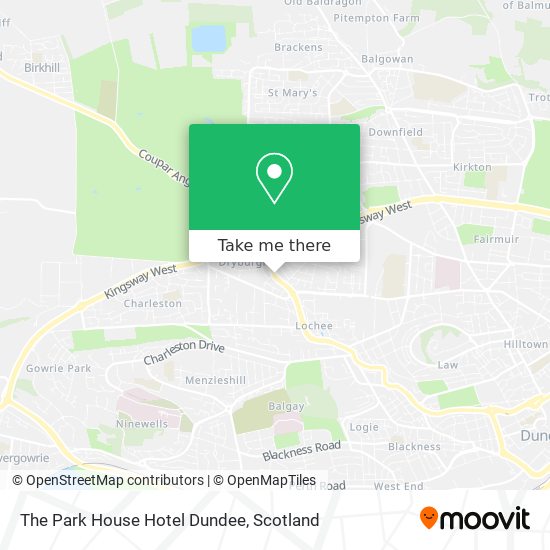 The Park House Hotel Dundee map