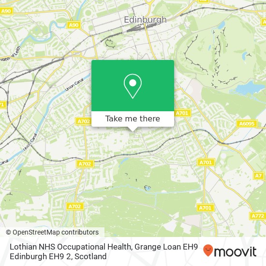 Lothian NHS Occupational Health, Grange Loan EH9 Edinburgh EH9 2 map