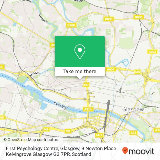 First Psychology Centre, Glasgow, 9 Newton Place Kelvingrove Glasgow G3 7PR map