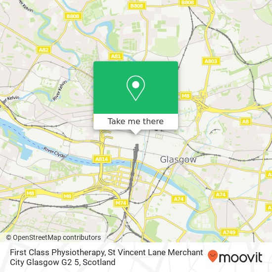 First Class Physiotherapy, St Vincent Lane Merchant City Glasgow G2 5 map