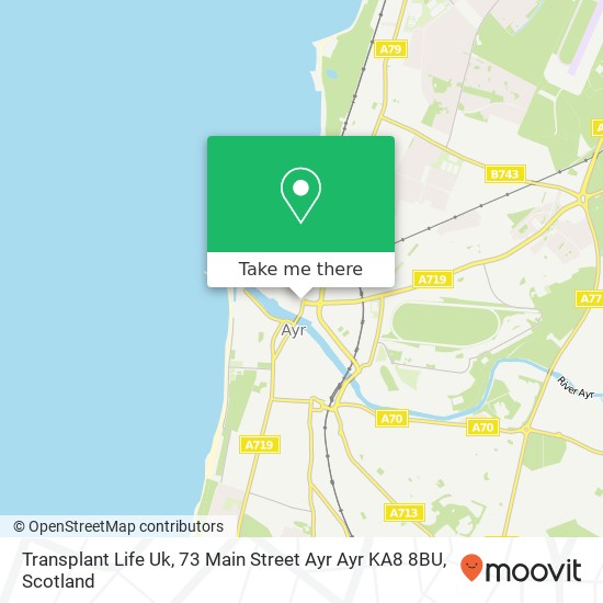 Transplant Life Uk, 73 Main Street Ayr Ayr KA8 8BU map