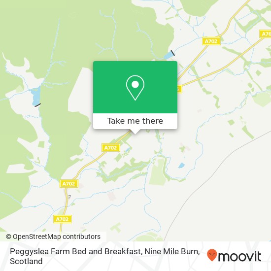 Peggyslea Farm Bed and Breakfast, Nine Mile Burn map