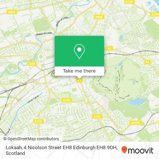 Lokaah, 4 Nicolson Street EH8 Edinburgh EH8 9DH map