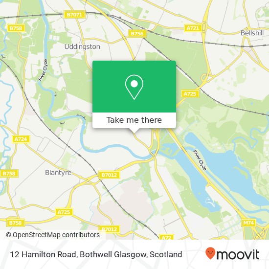 12 Hamilton Road, Bothwell Glasgow map