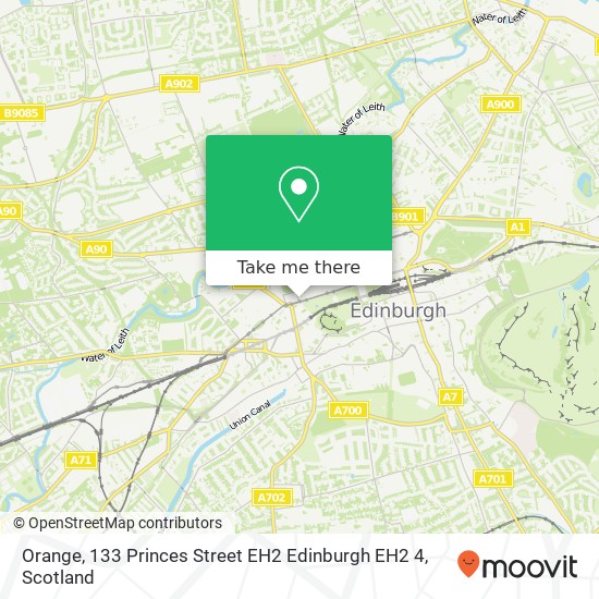 Orange, 133 Princes Street EH2 Edinburgh EH2 4 map