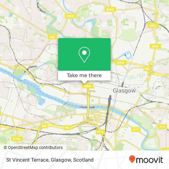 St Vincent Terrace, Glasgow map