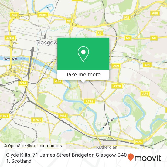Clyde Kilts, 71 James Street Bridgeton Glasgow G40 1 map