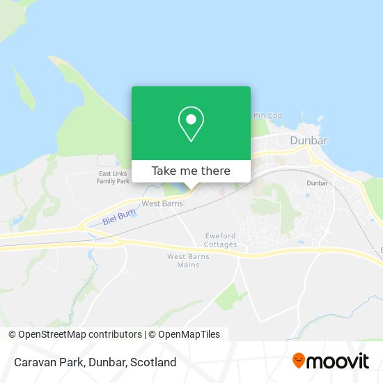 Caravan Park, Dunbar map