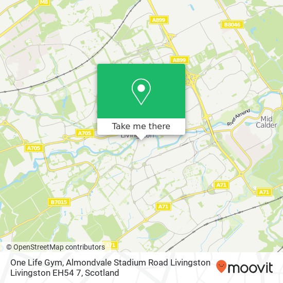 One Life Gym, Almondvale Stadium Road Livingston Livingston EH54 7 map