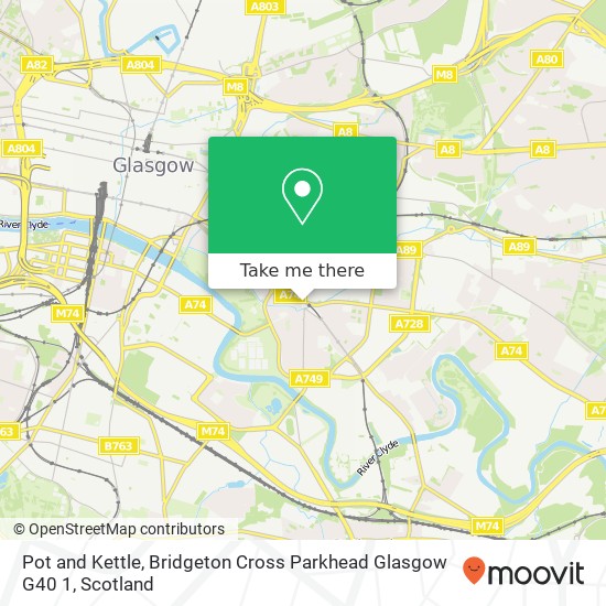 Pot and Kettle, Bridgeton Cross Parkhead Glasgow G40 1 map