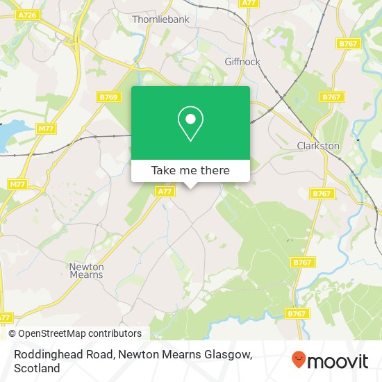 Roddinghead Road, Newton Mearns Glasgow map