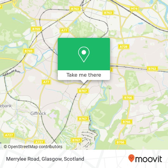 Merrylee Road, Glasgow map