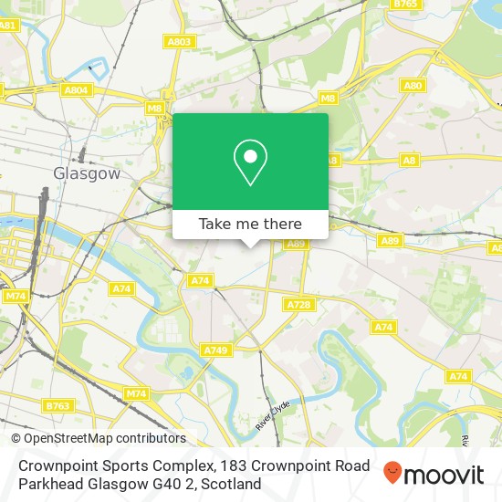 Crownpoint Sports Complex, 183 Crownpoint Road Parkhead Glasgow G40 2 map