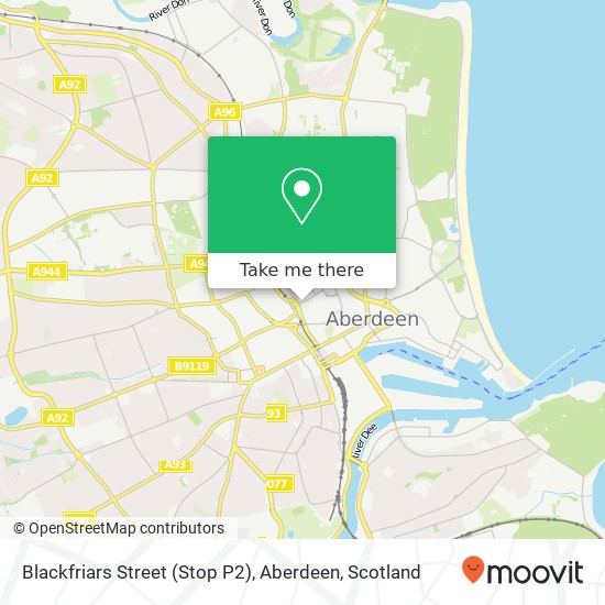 Blackfriars Street (Stop P2), Aberdeen map