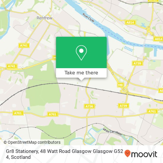 Gr8 Stationery, 48 Watt Road Glasgow Glasgow G52 4 map