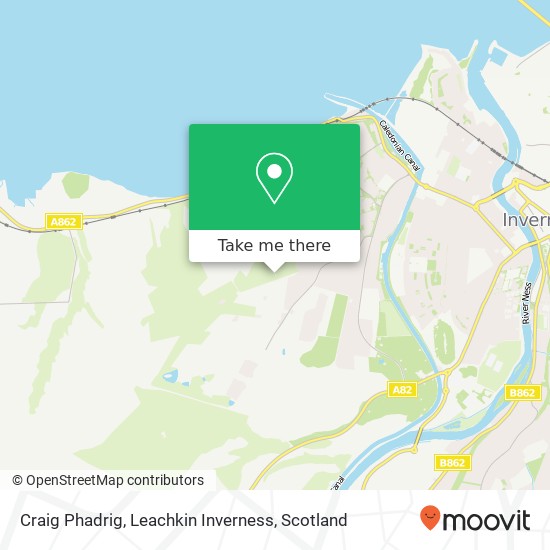 Craig Phadrig, Leachkin Inverness map