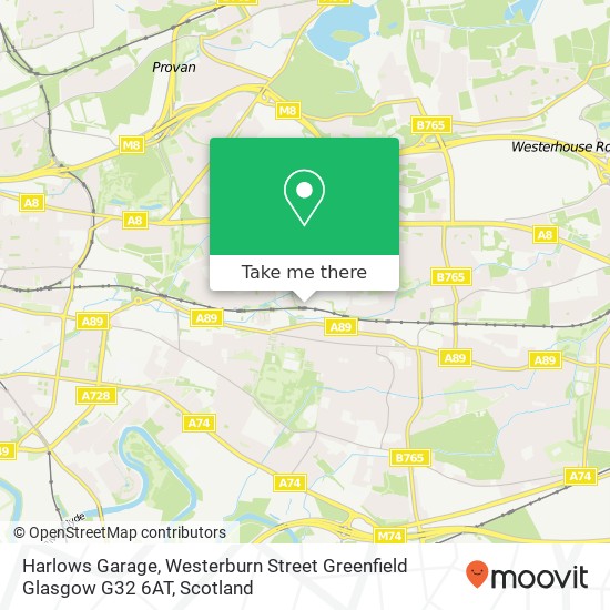 Harlows Garage, Westerburn Street Greenfield Glasgow G32 6AT map