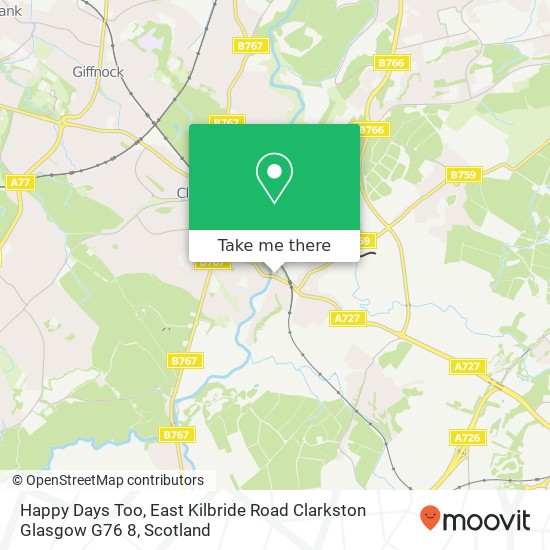 Happy Days Too, East Kilbride Road Clarkston Glasgow G76 8 map