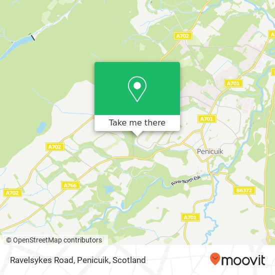 Ravelsykes Road, Penicuik map