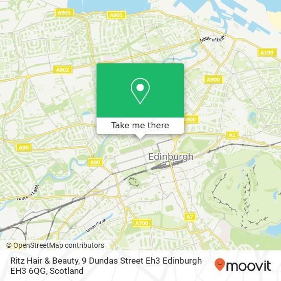 Ritz Hair & Beauty, 9 Dundas Street Eh3 Edinburgh EH3 6QG map