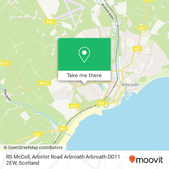 RS McColl, Arbirlot Road Arbroath Arbroath DD11 2EW map