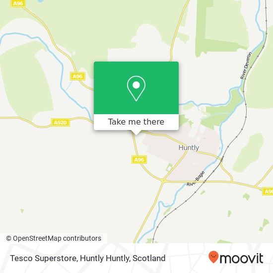 Tesco Superstore, Huntly Huntly map