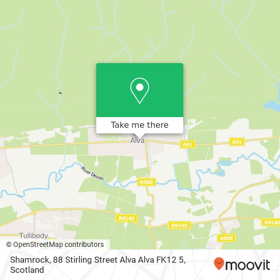 Shamrock, 88 Stirling Street Alva Alva FK12 5 map