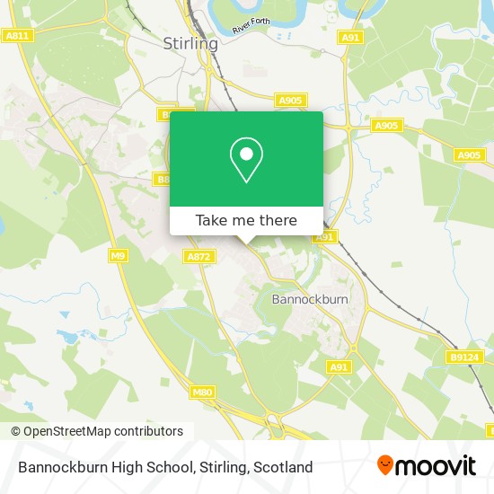 Bannockburn High School, Stirling map