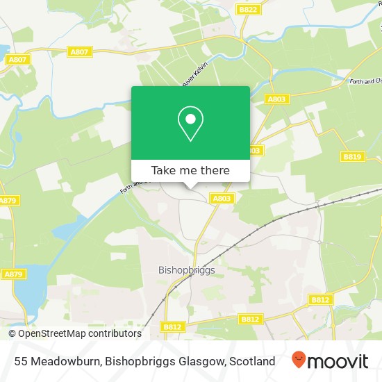 55 Meadowburn, Bishopbriggs Glasgow map