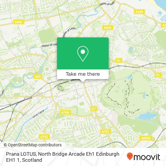 Prana LOTUS, North Bridge Arcade Eh1 Edinburgh EH1 1 map