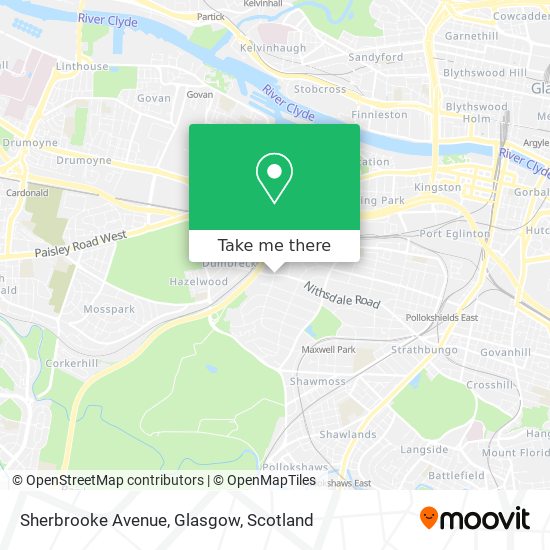 Sherbrooke Avenue, Glasgow map