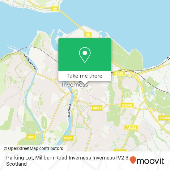 Parking Lot, Millburn Road Inverness Inverness IV2 3 map