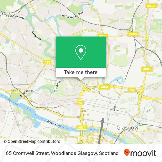65 Cromwell Street, Woodlands Glasgow map