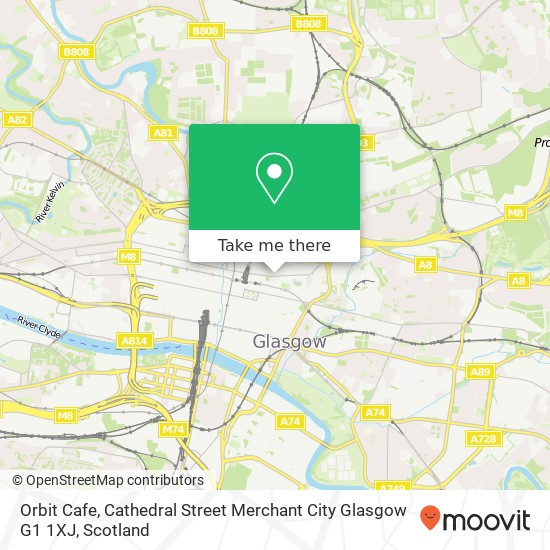Orbit Cafe, Cathedral Street Merchant City Glasgow G1 1XJ map