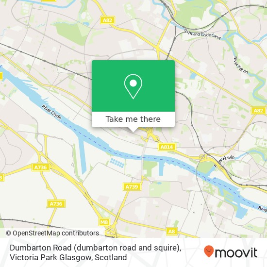 Dumbarton Road (dumbarton road and squire), Victoria Park Glasgow map