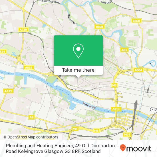 Plumbing and Heating Engineer, 49 Old Dumbarton Road Kelvingrove Glasgow G3 8RF map