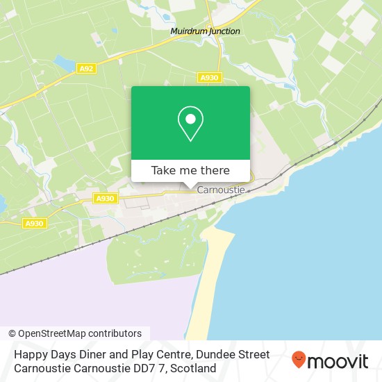Happy Days Diner and Play Centre, Dundee Street Carnoustie Carnoustie DD7 7 map