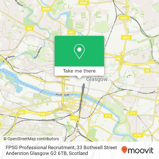 FPSG Professional Recruitment, 33 Bothwell Street Anderston Glasgow G2 6TB map