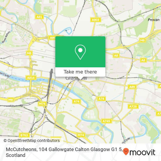 McCutcheons, 104 Gallowgate Calton Glasgow G1 5 map