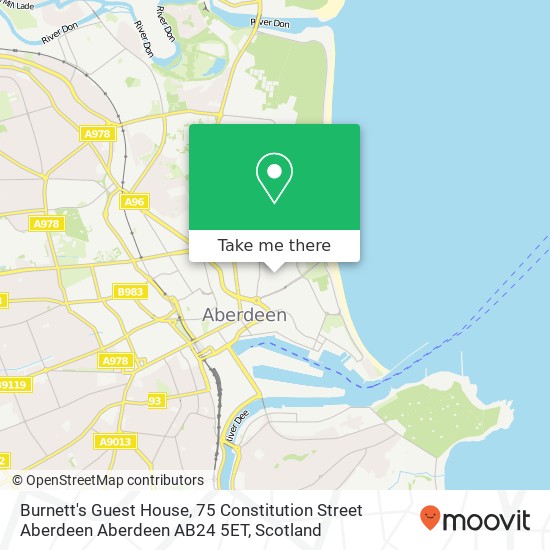 Burnett's Guest House, 75 Constitution Street Aberdeen Aberdeen AB24 5ET map